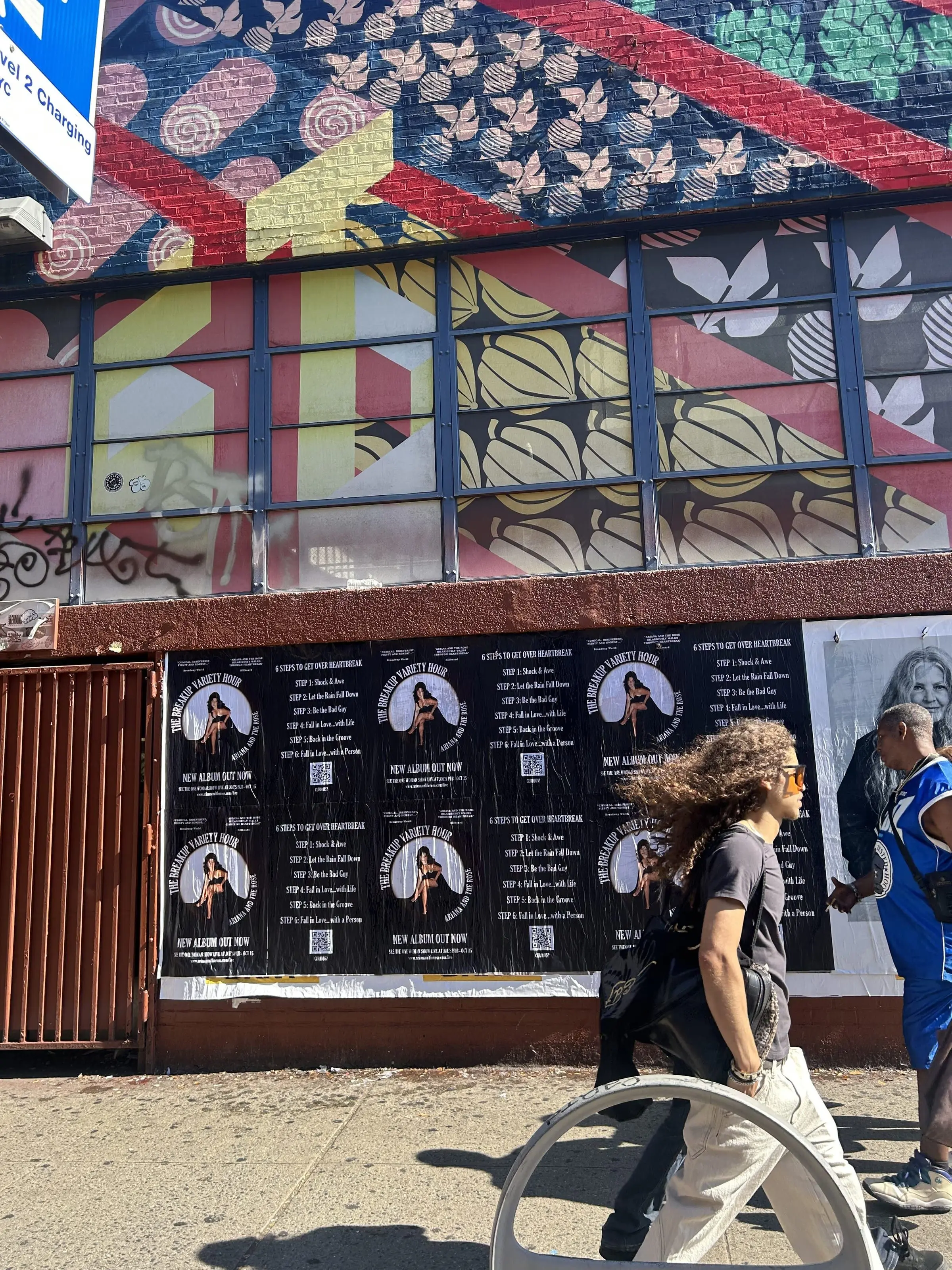 Ariana and the Rose 'The Breakup Variety Hour' wheatpaste album posters on Manhattan's Lower East Side, documented street install, by Beyond Street Media