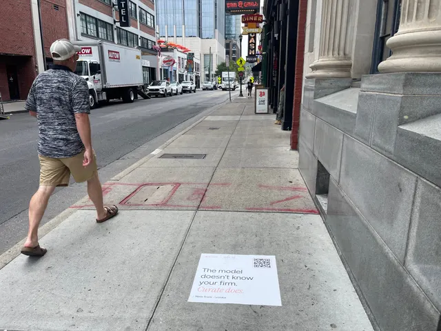 Avvoka sidewalk stencil and floor graphic in downtown Nashville by Beyond Street Media (photo 9 of 19).