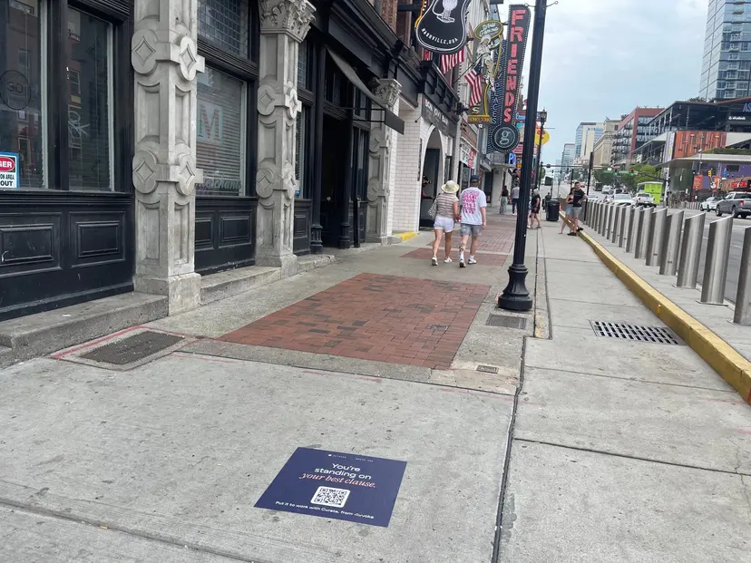 Avvoka sidewalk stencil and floor graphic in downtown Nashville by Beyond Street Media (photo 1 of 19).
