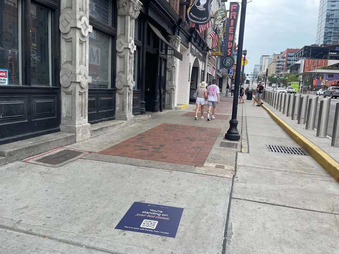 Avvoka sidewalk stencil and floor graphic in downtown Nashville by Beyond Street Media (photo 1 of 19).