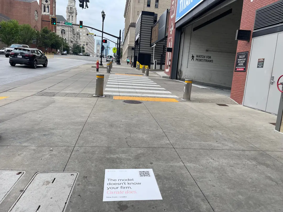 Avvoka sidewalk stencil and floor graphic in downtown Nashville by Beyond Street Media (photo 5 of 19).