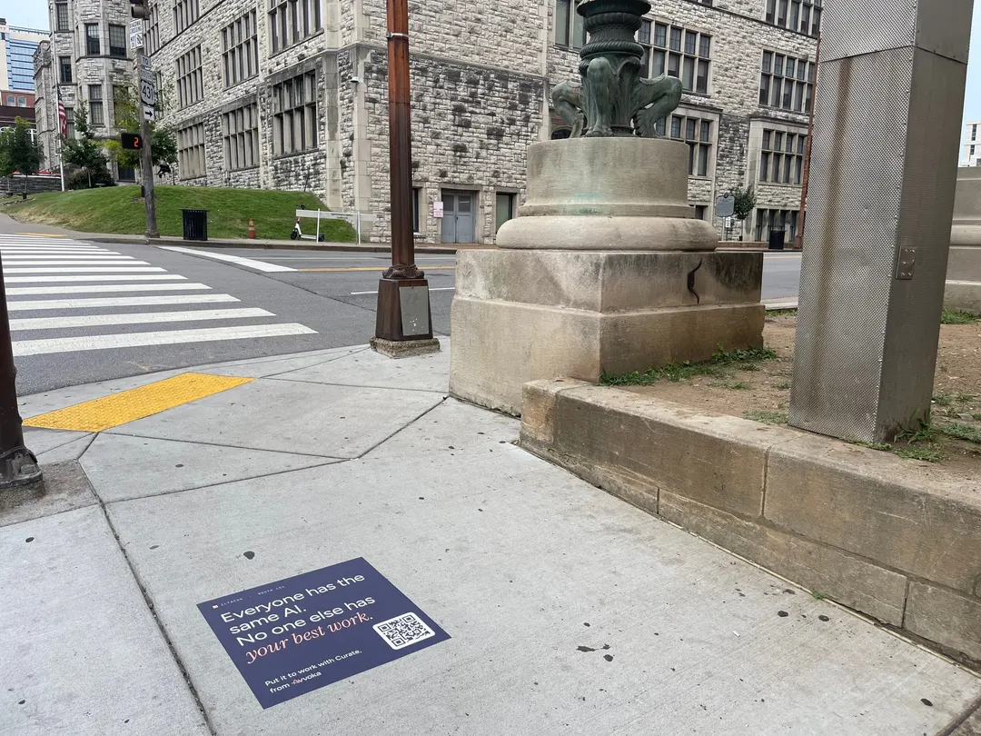 Avvoka sidewalk stencil and floor graphic in downtown Nashville by Beyond Street Media (photo 3 of 19).