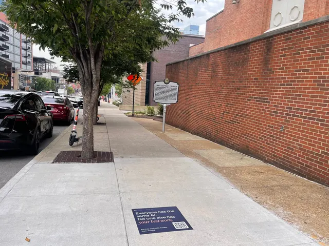 Avvoka sidewalk stencil and floor graphic in downtown Nashville by Beyond Street Media (photo 7 of 19).