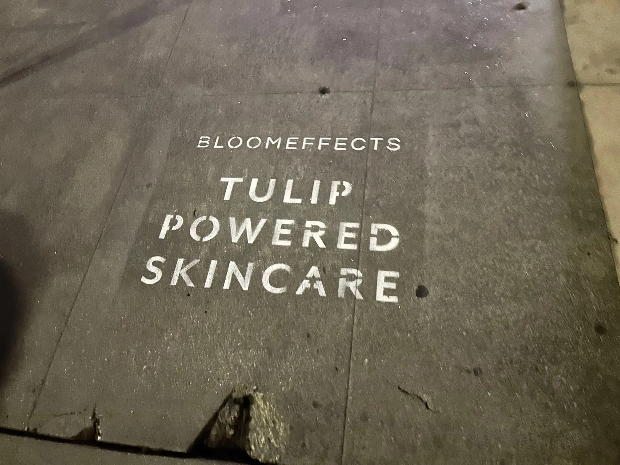 Bloomeffects tulip sidewalk stencil in Los Angeles, CA by Beyond Street Media