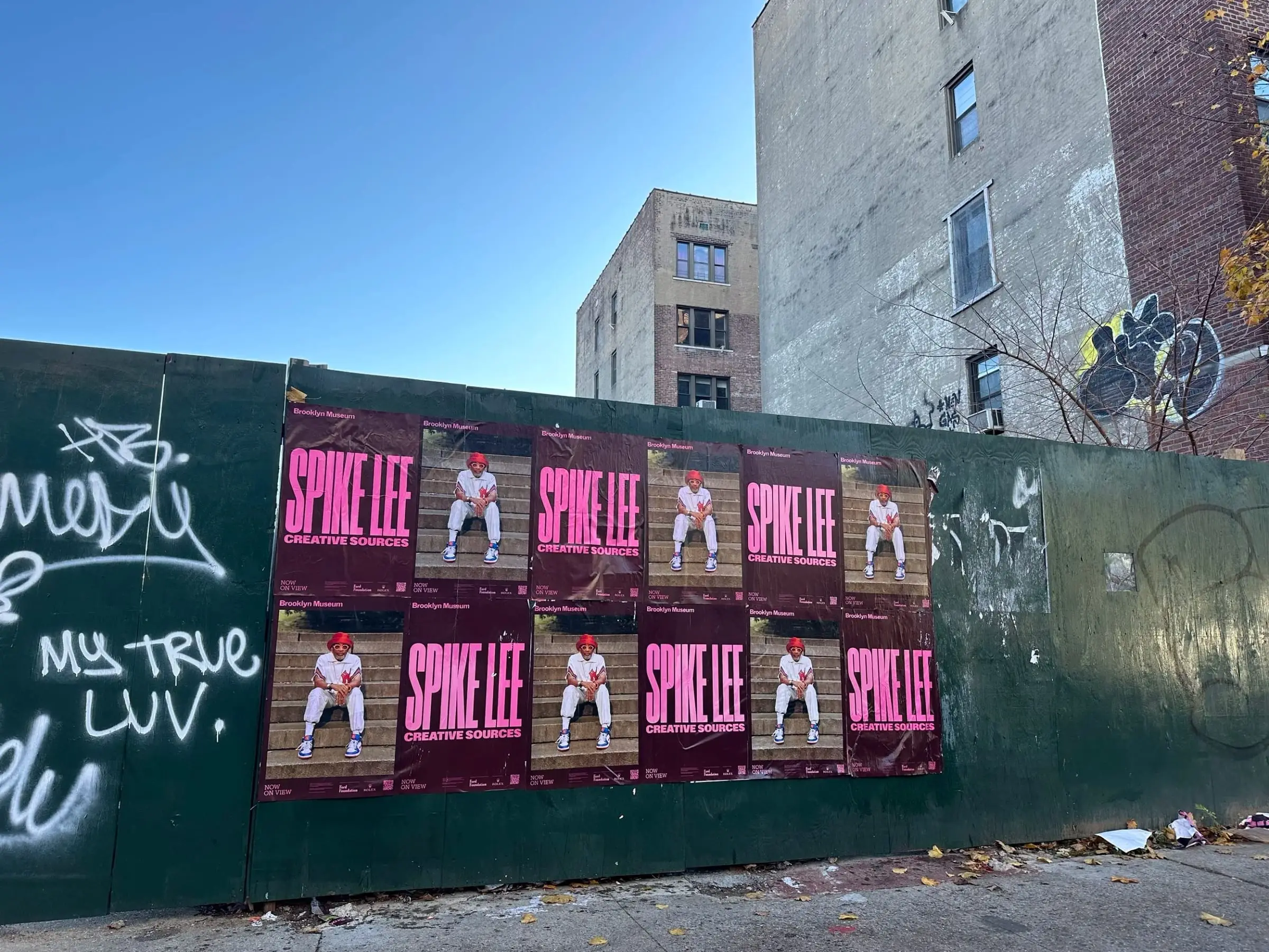 Brooklyn Museum 'Spike Lee: Creative Sources' exhibition wheatpaste poster in Brooklyn, NY by Beyond Street Media