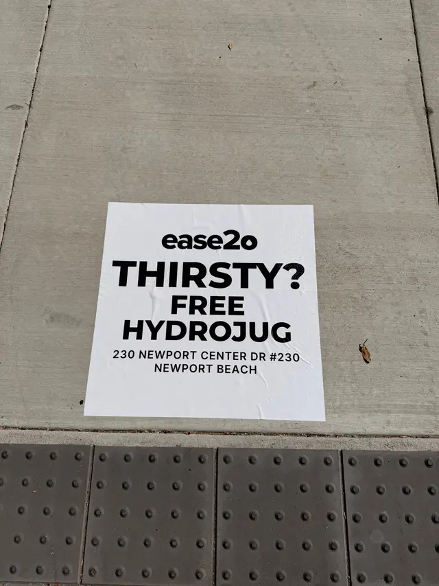 ease2o pop-up pole sticker on lamp post in Newport Beach, CA by Beyond Street Media (photo 23 of 61).
