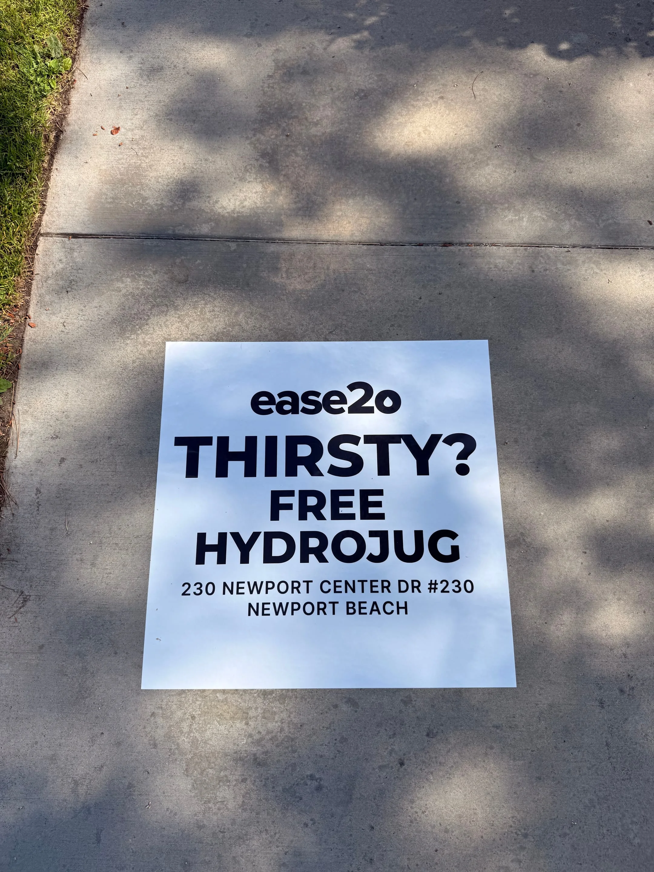 ease2o pop-up pole sticker on lamp post in Newport Beach, CA by Beyond Street Media