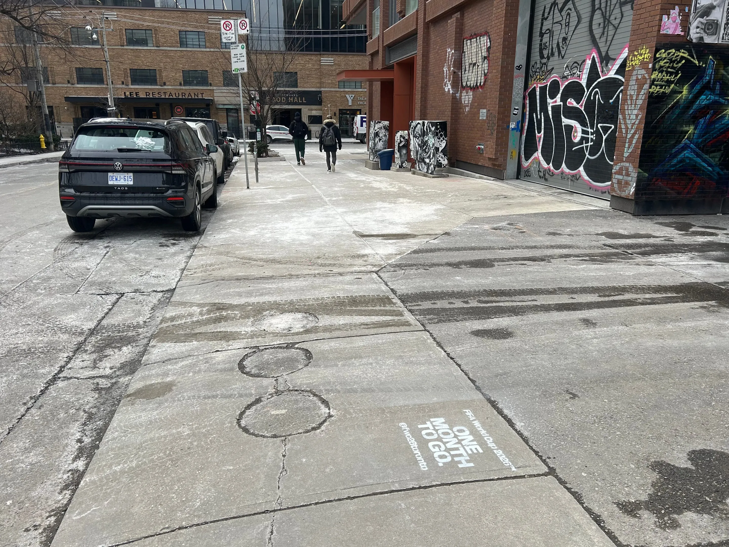 FIFA World Cup 2026 sidewalk stencil in Toronto, ON by Beyond Street Media