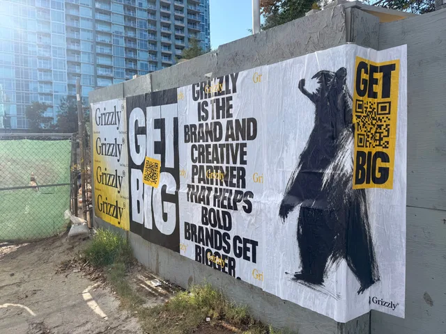 Grizzly 48x72 jumbo wheatpaste poster in downtown San Diego by Beyond Street Media (photo 2 of 16).