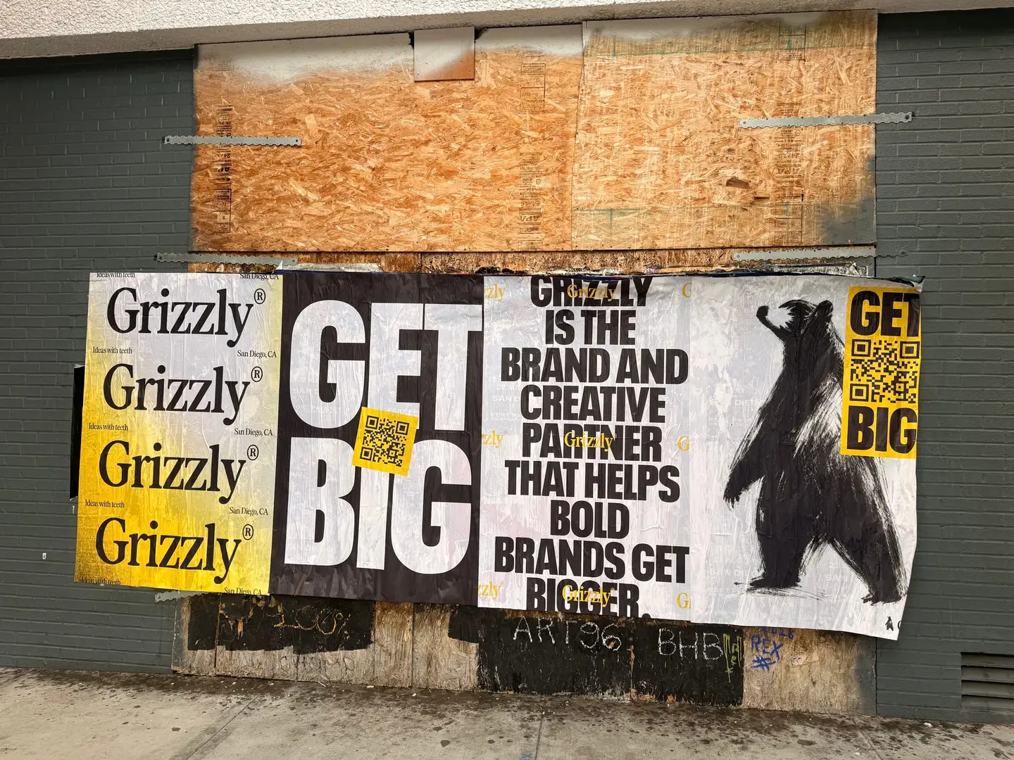 Grizzly 48x72 jumbo wheatpaste poster in downtown San Diego by Beyond Street Media (photo 8 of 16).