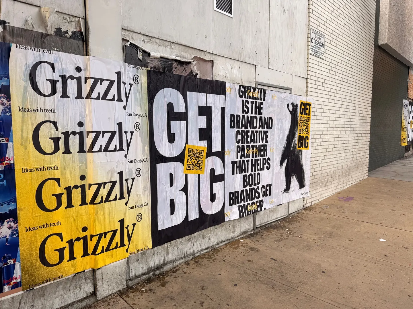 Grizzly 48x72 jumbo wheatpaste poster in downtown San Diego by Beyond Street Media (photo 1 of 16).