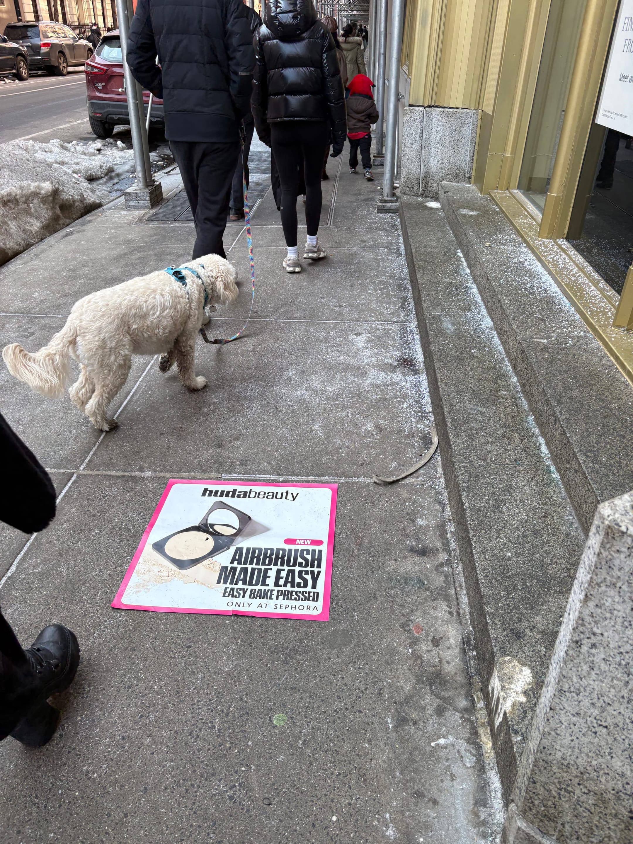 Huda Beauty sidewalk decal in New York City, New York City by Beyond Street Media