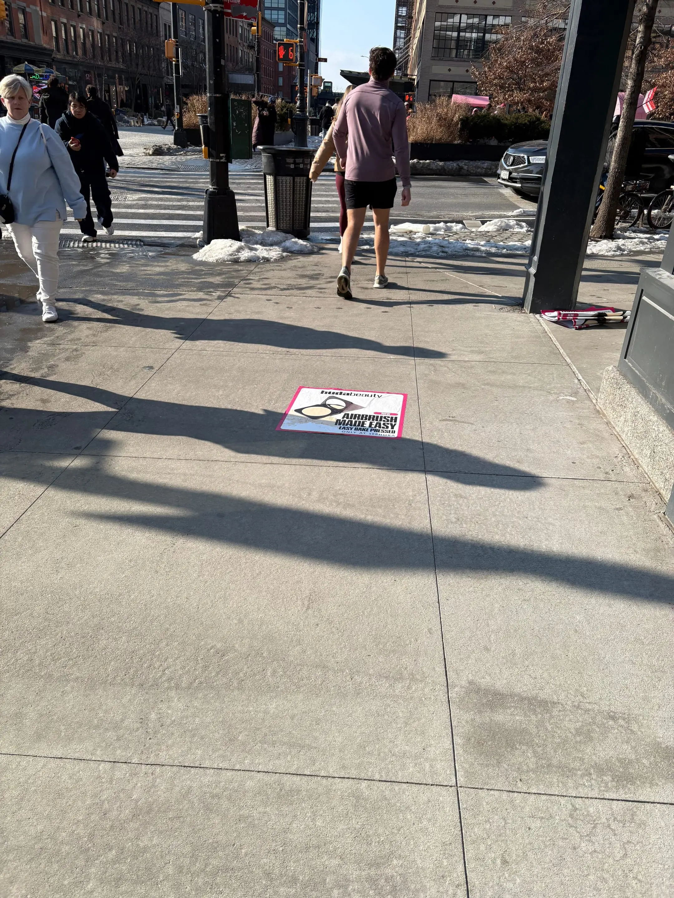 Huda Beauty sidewalk decal in New York City, New York City by Beyond Street Media