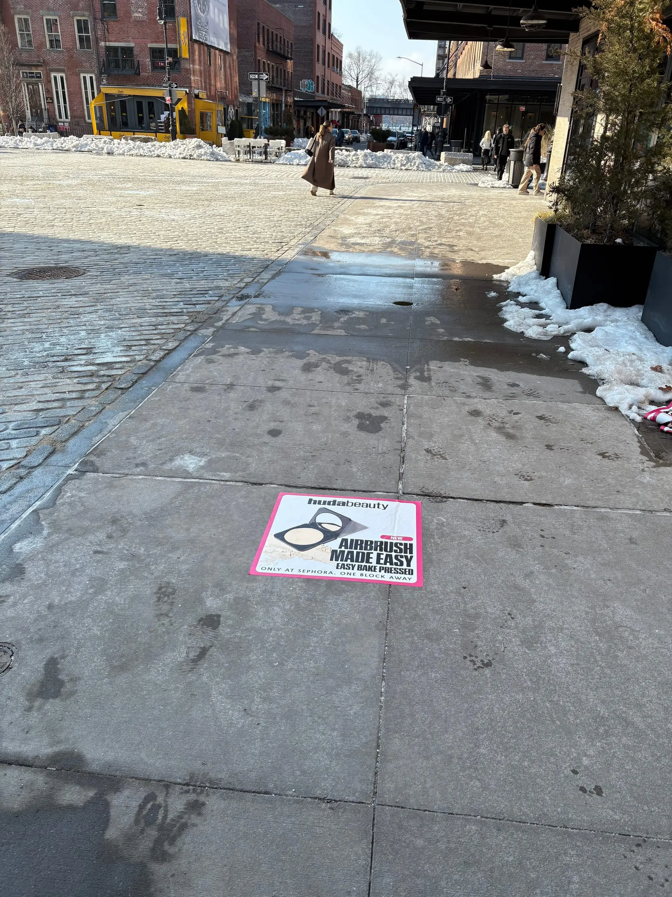 Huda Beauty sidewalk decal in New York City, New York City by Beyond Street Media