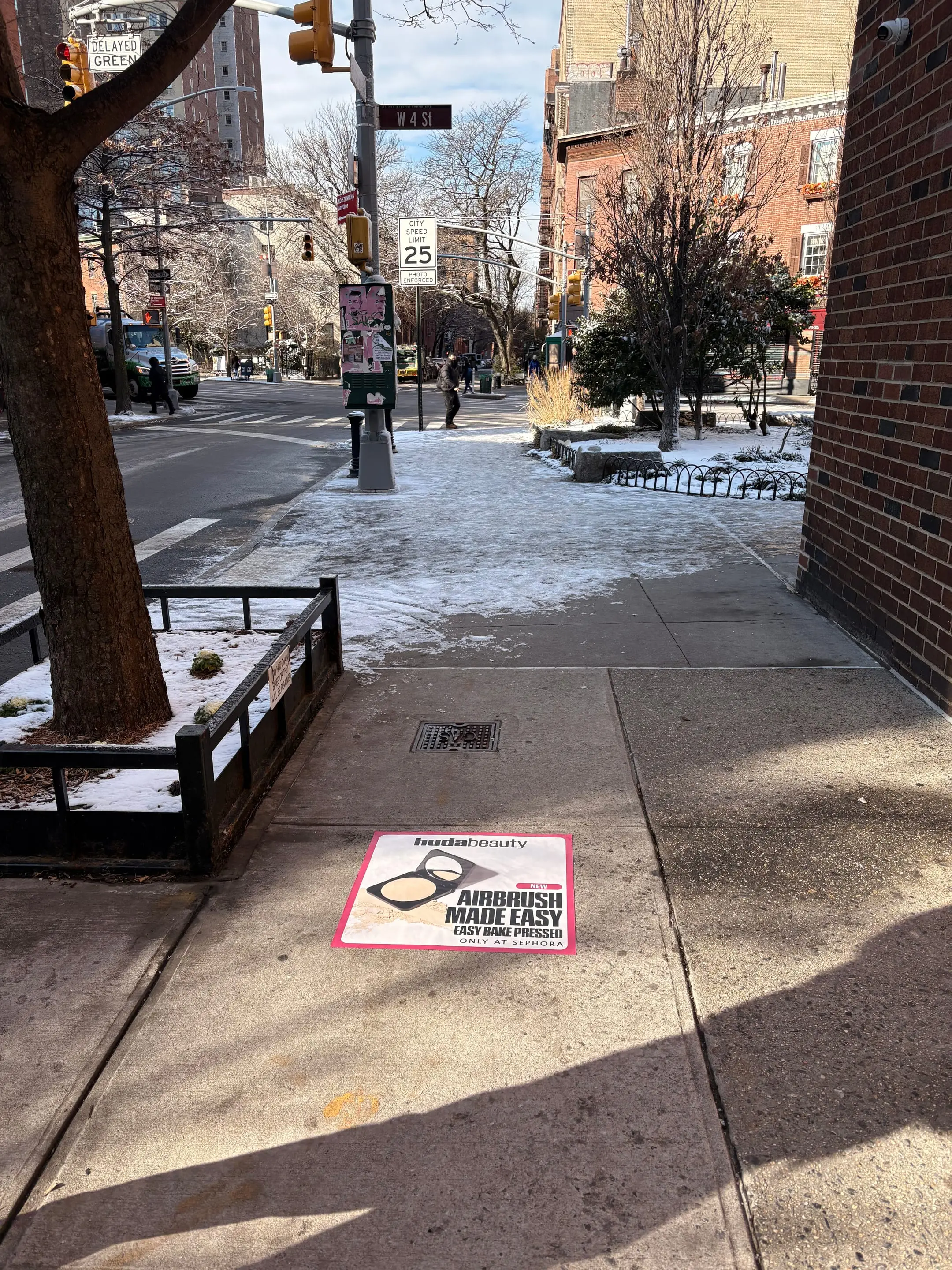 Huda Beauty sidewalk decal in New York City, New York City by Beyond Street Media
