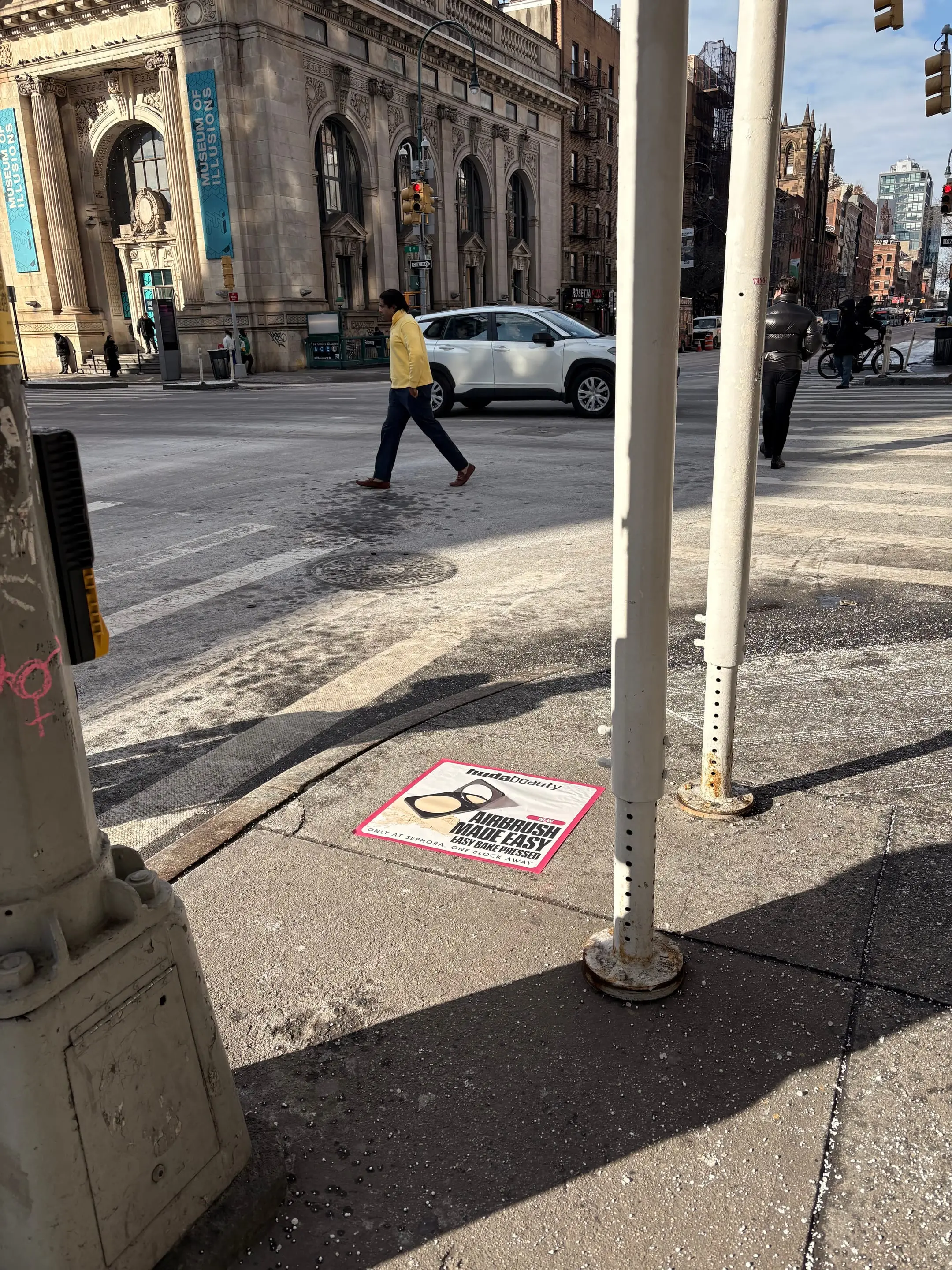 Huda Beauty sidewalk decal in New York City, New York City by Beyond Street Media