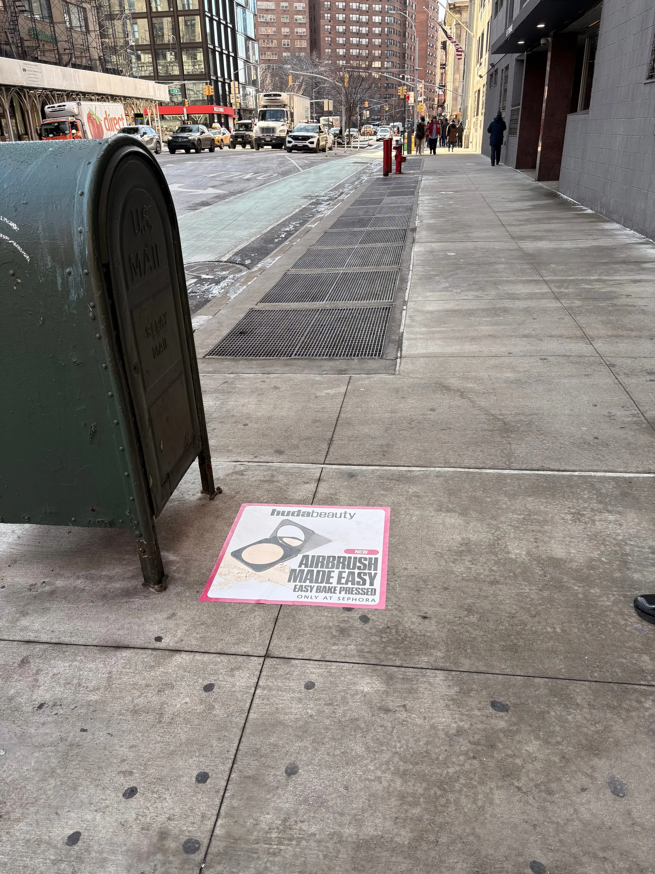 Huda Beauty sidewalk decal in New York City, New York City by Beyond Street Media