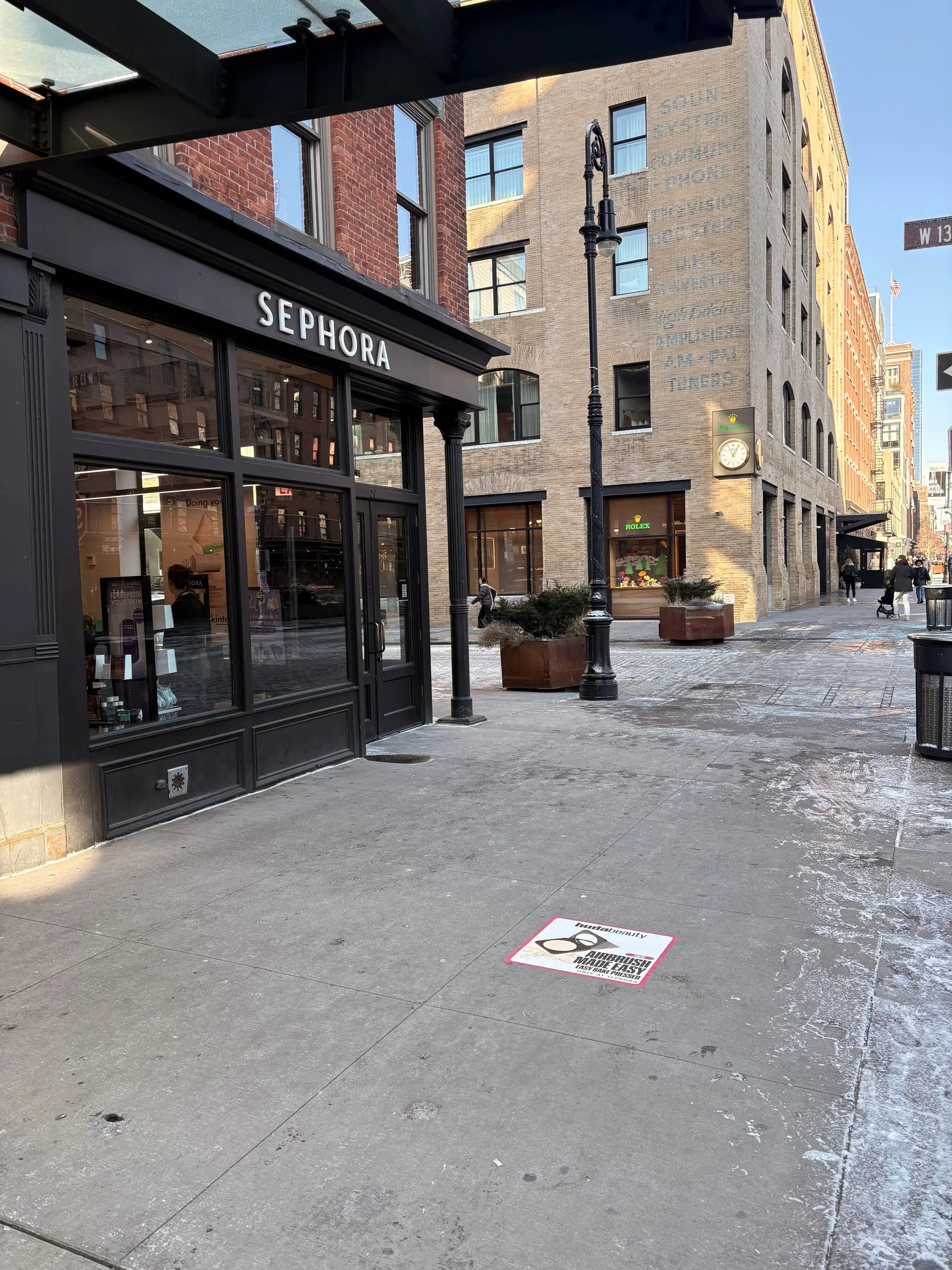 Huda Beauty sidewalk decal in New York City, New York City by Beyond Street Media