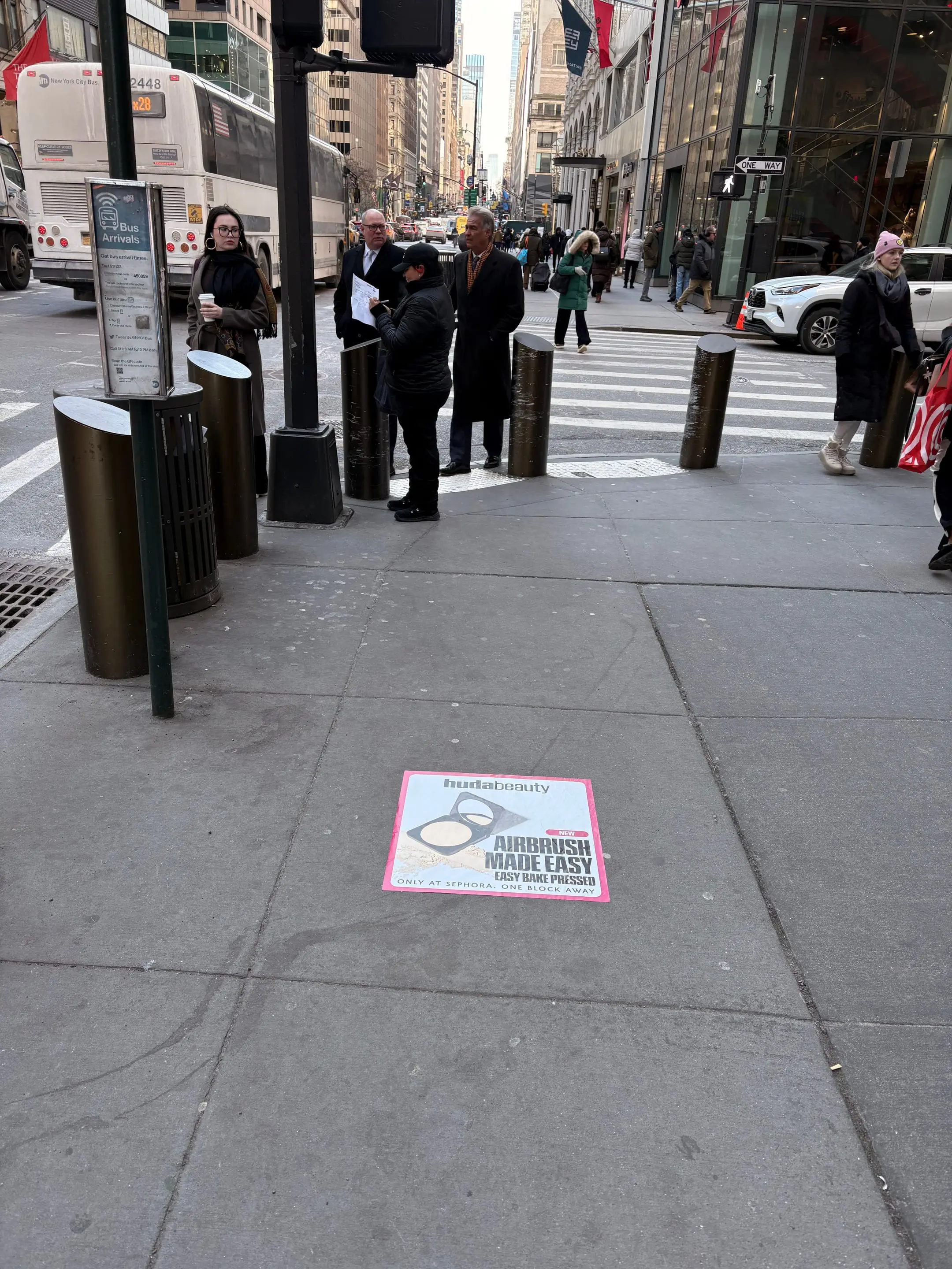 Huda Beauty sidewalk decal in New York City, New York City by Beyond Street Media