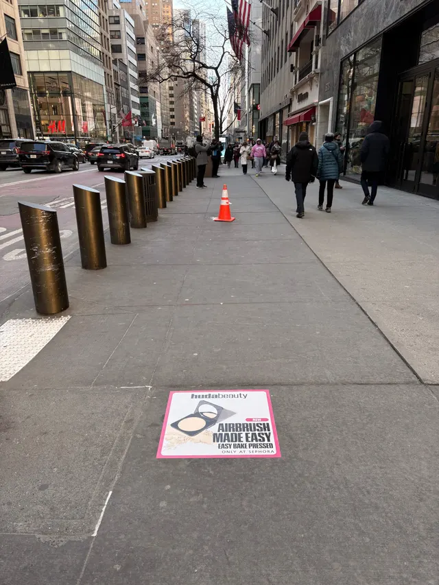 Huda Beauty sidewalk decal in New York City by Beyond Street Media (photo 12 of 35).