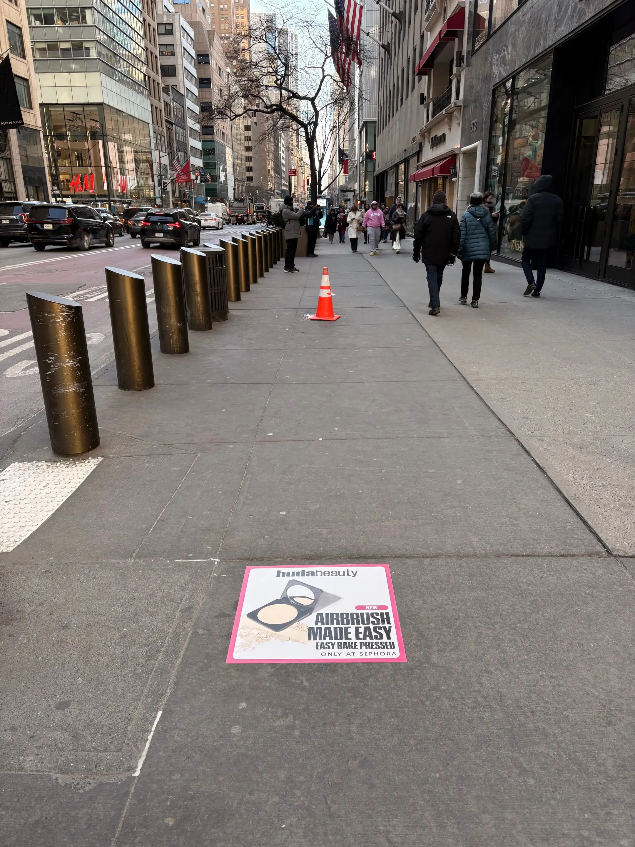 Huda Beauty sidewalk decal in New York City, New York City by Beyond Street Media