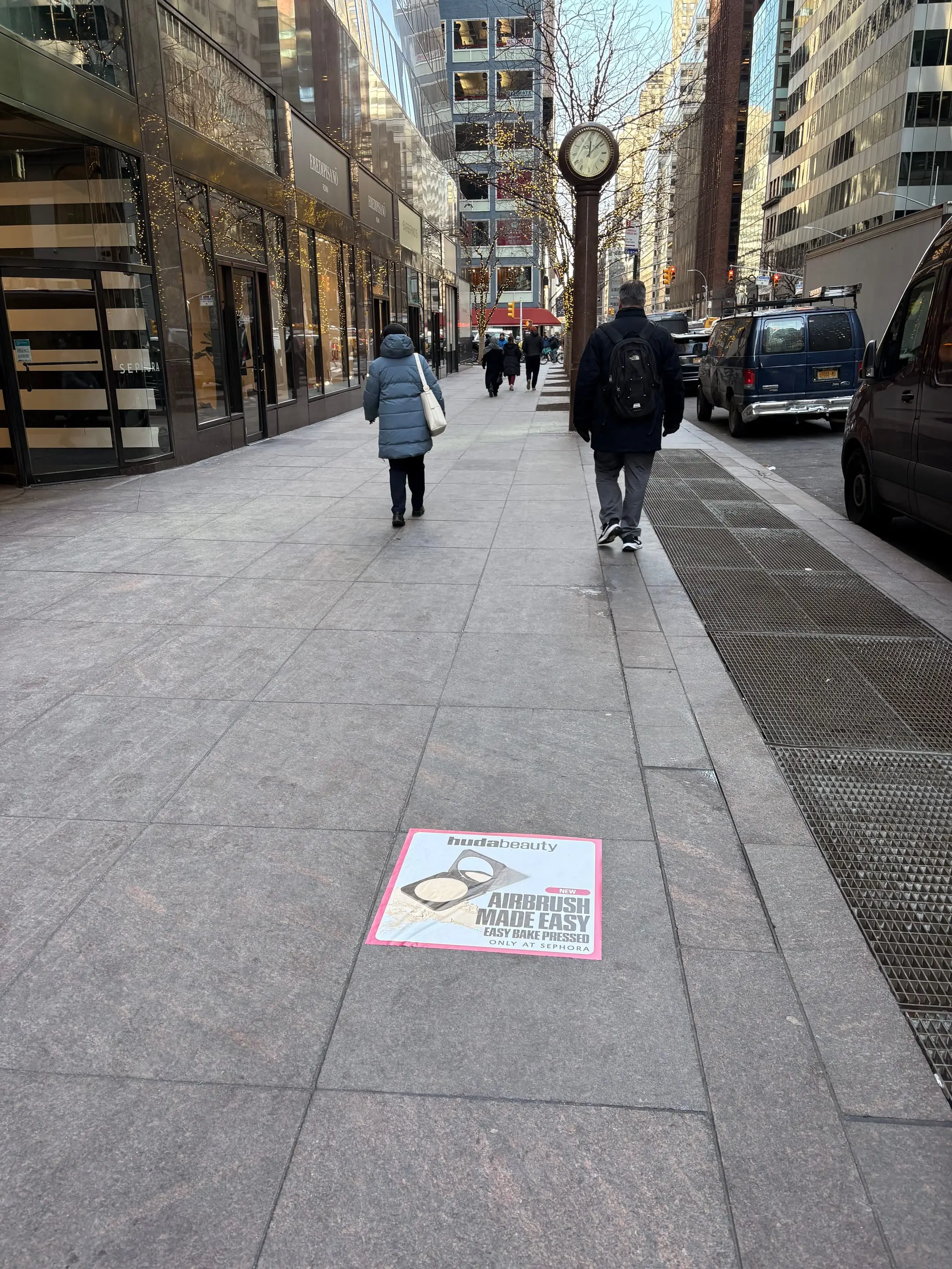 Huda Beauty sidewalk decal in New York City, New York City by Beyond Street Media