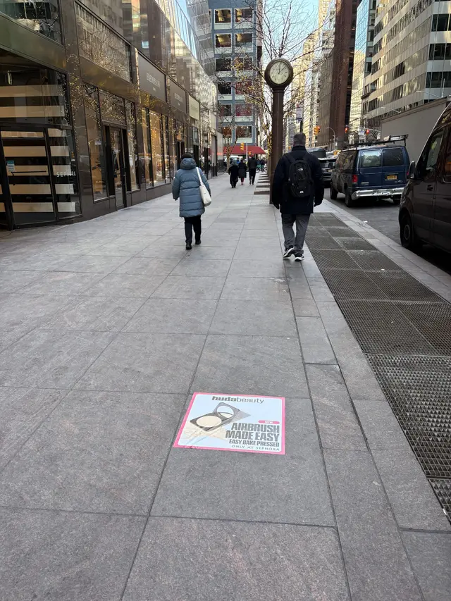 Huda Beauty sidewalk decal in New York City by Beyond Street Media (photo 14 of 35).