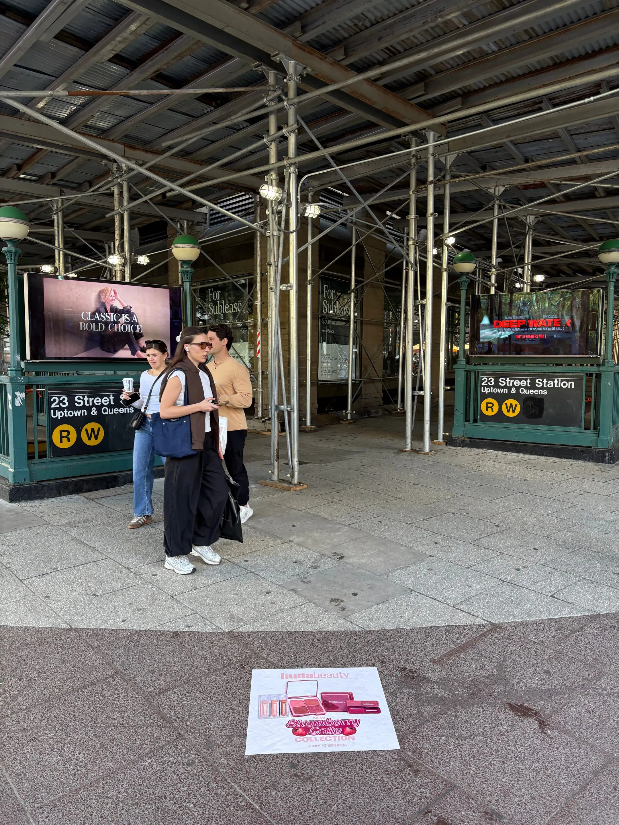 Huda Beauty sidewalk decal in New York City, New York City by Beyond Street Media