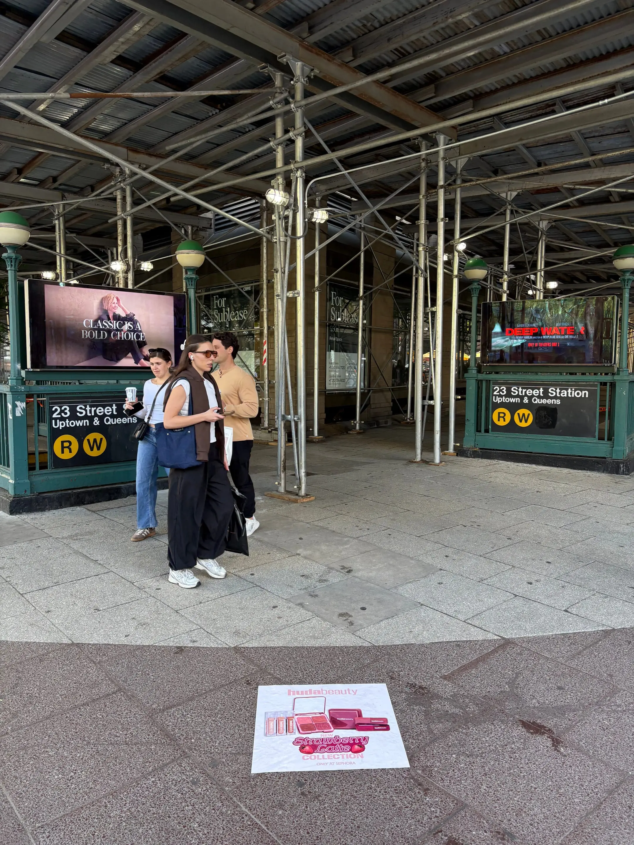 Huda Beauty sidewalk decal in New York City, New York City by Beyond Street Media