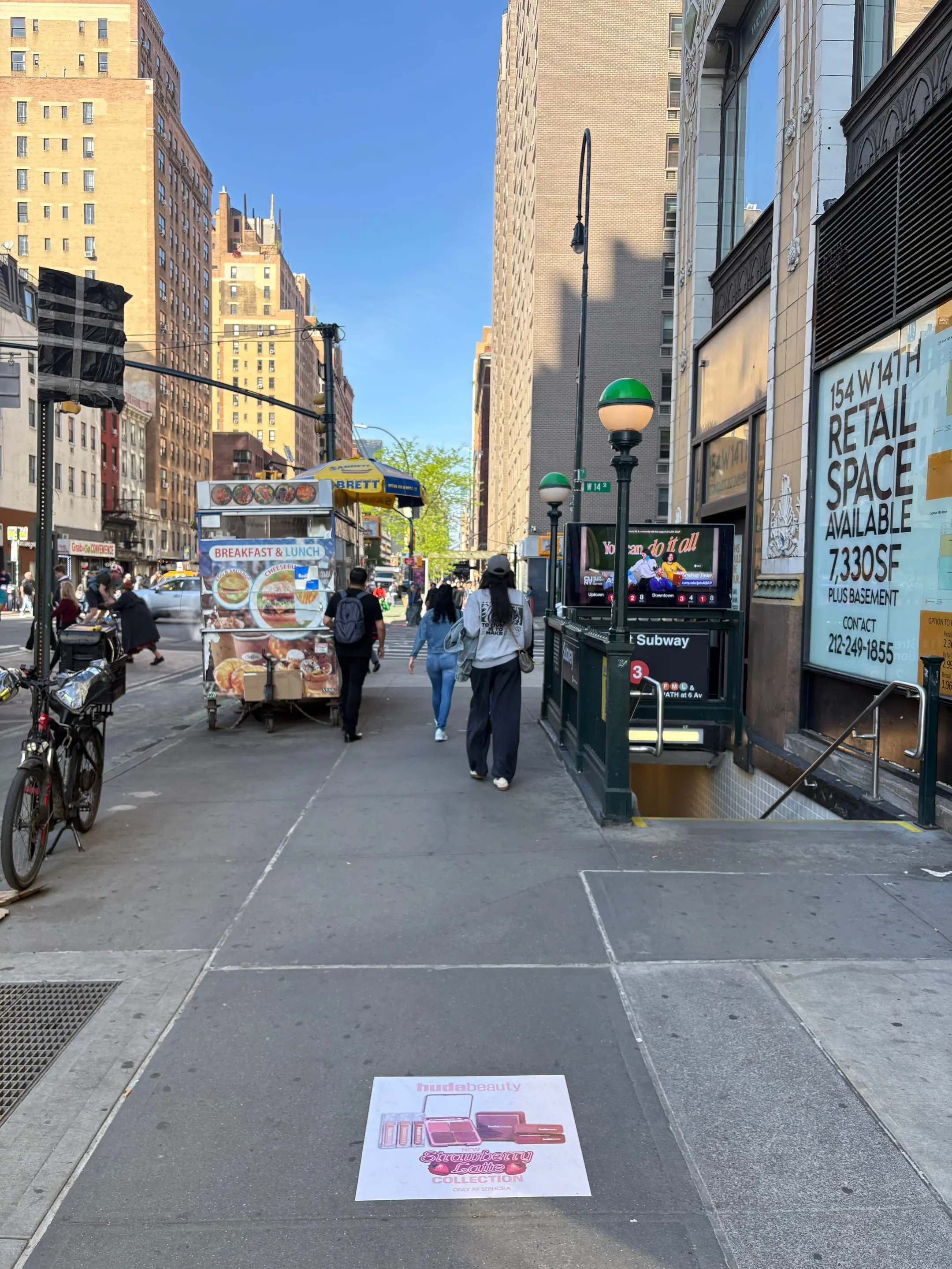 Huda Beauty sidewalk decal in New York City, New York City by Beyond Street Media