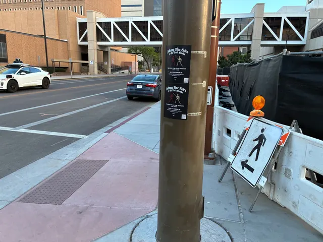 Johnny Blue Skies pole snipe in downtown Phoenix by Beyond Street Media (photo 11 of 103).