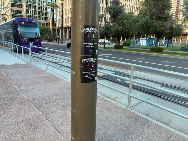 Johnny Blue Skies pole snipe in downtown Phoenix by Beyond Street Media (photo 12 of 103).