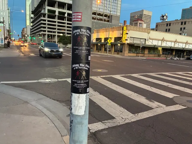 Johnny Blue Skies pole snipe in downtown Phoenix by Beyond Street Media (photo 8 of 103).