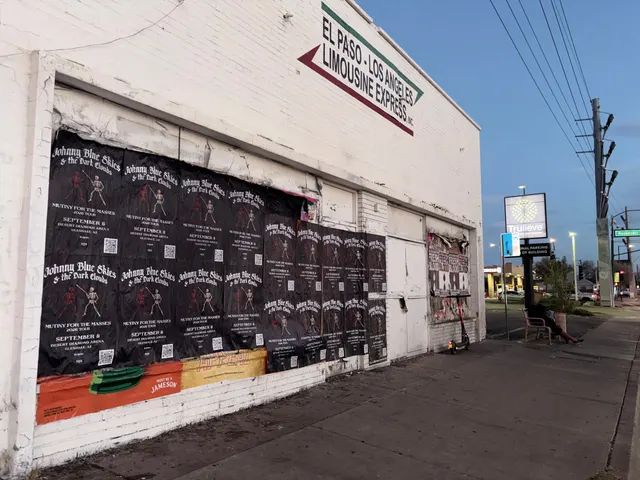 Johnny Blue Skies wheatpaste show poster in downtown Phoenix by Beyond Street Media (photo 16 of 31).