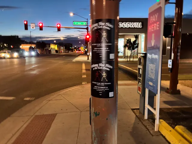 Johnny Blue Skies pole snipe in downtown Phoenix by Beyond Street Media (photo 9 of 103).