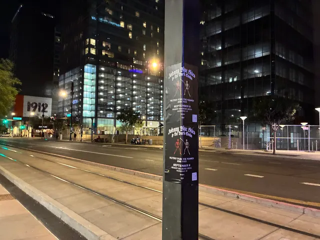 Johnny Blue Skies pole snipe in downtown Phoenix by Beyond Street Media (photo 10 of 103).