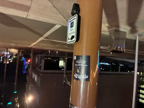 Johnny Blue Skies pole snipe in downtown Phoenix by Beyond Street Media