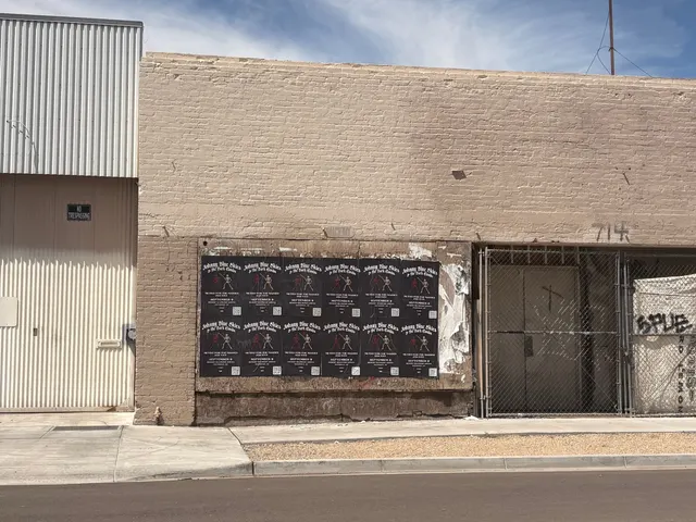 Johnny Blue Skies wheatpaste show poster in downtown Phoenix by Beyond Street Media (photo 13 of 31).