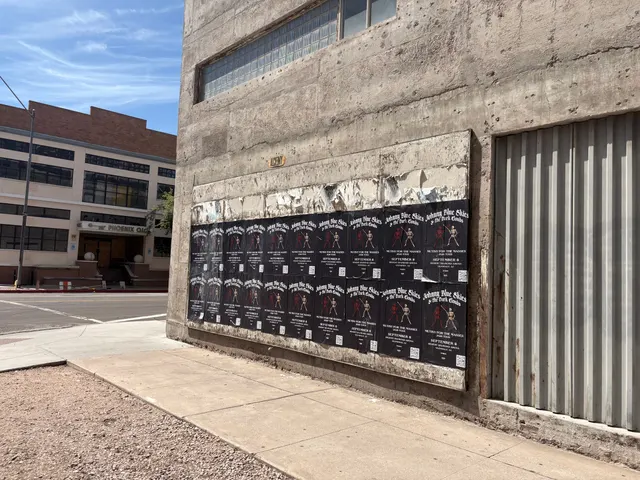 Johnny Blue Skies wheatpaste show poster in downtown Phoenix by Beyond Street Media (photo 10 of 31).
