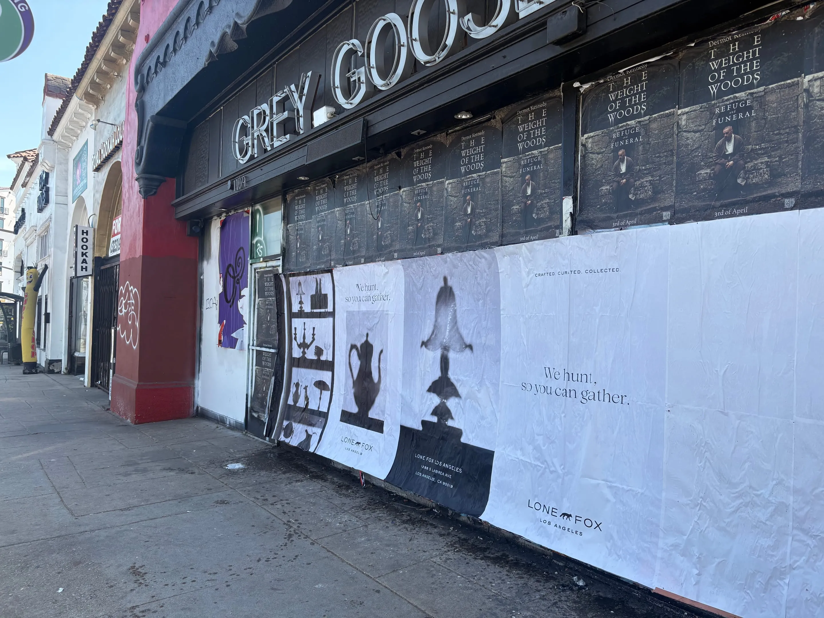 Large-format panel anchoring a high-traffic wall on the Los Angeles run