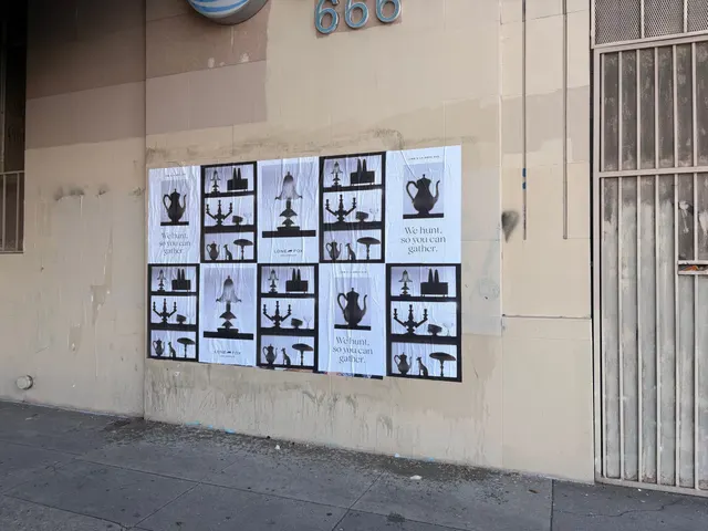 Lone Fox 'We hunt, so you can gather' wheatpaste poster campaign on documented walls in Los Angeles, CA by Beyond Street Media (photo 15 of 22).