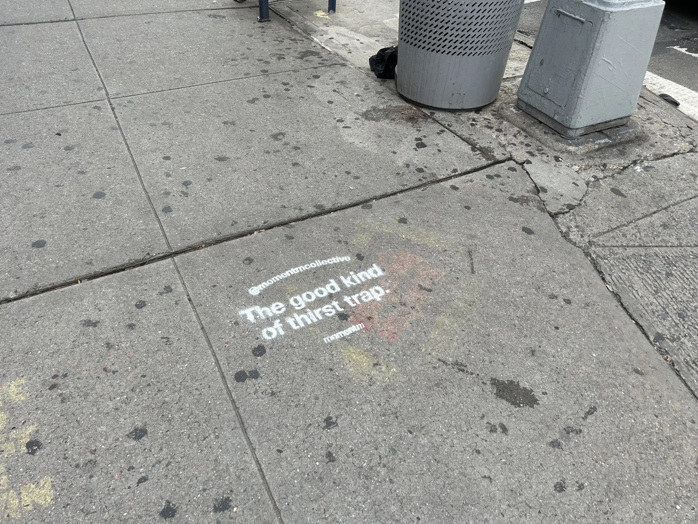 Momentm wheatpaste, stencil and takeaway poster campaign across SoHo, the Lower East Side and Williamsburg by Beyond Street Media