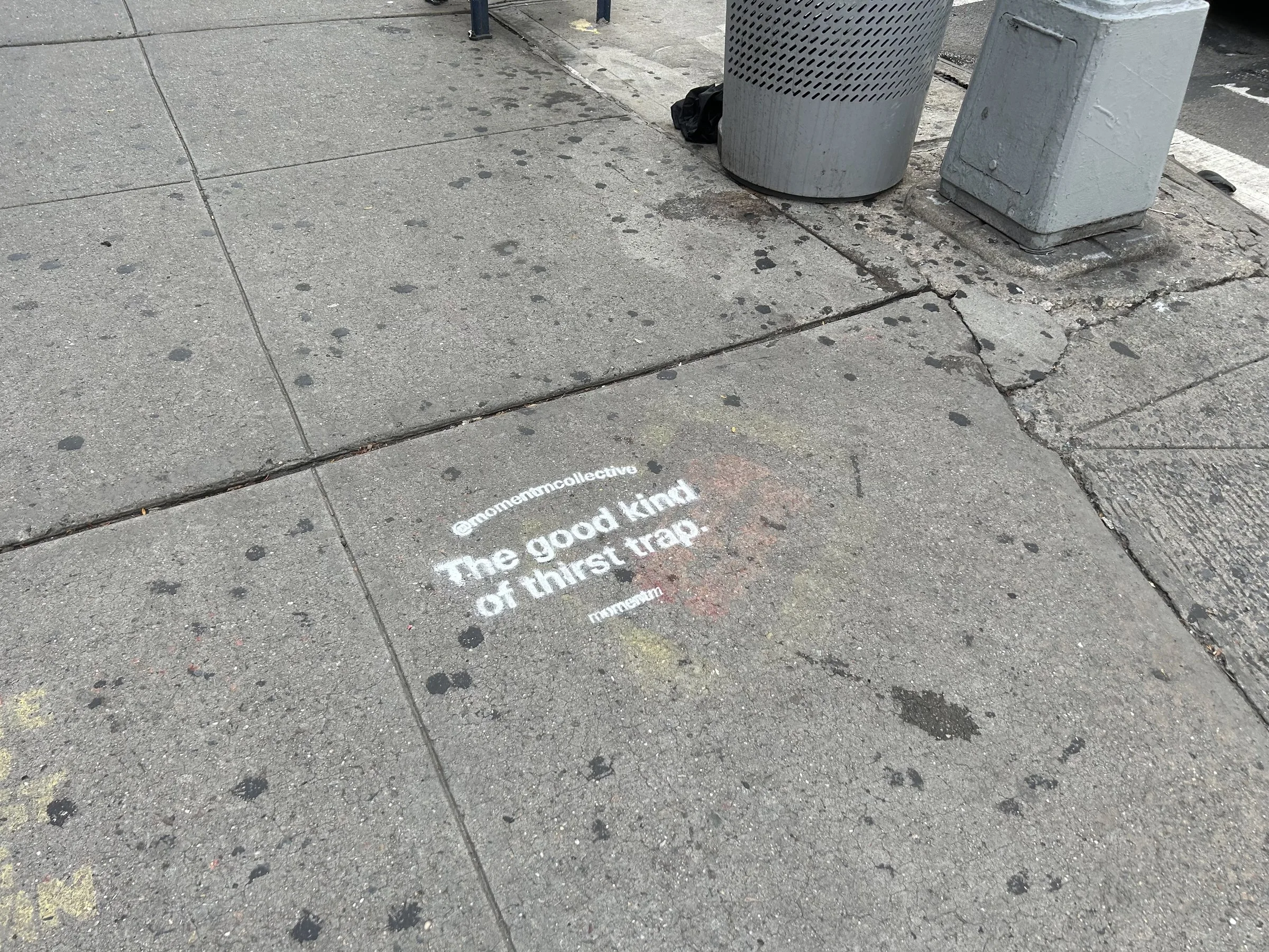 Momentm wheatpaste, stencil and takeaway poster campaign across SoHo, the Lower East Side and Williamsburg by Beyond Street Media