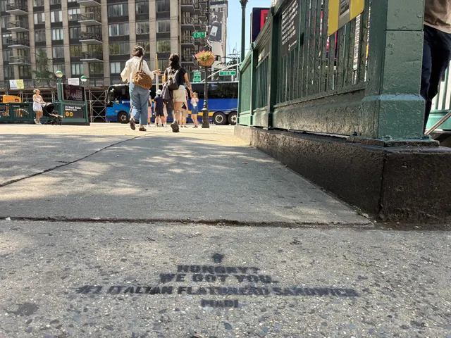 PIADI La Piadineria chalk stencil wayfinding campaign around 23rd St and Broadway in New York by Beyond Street Media