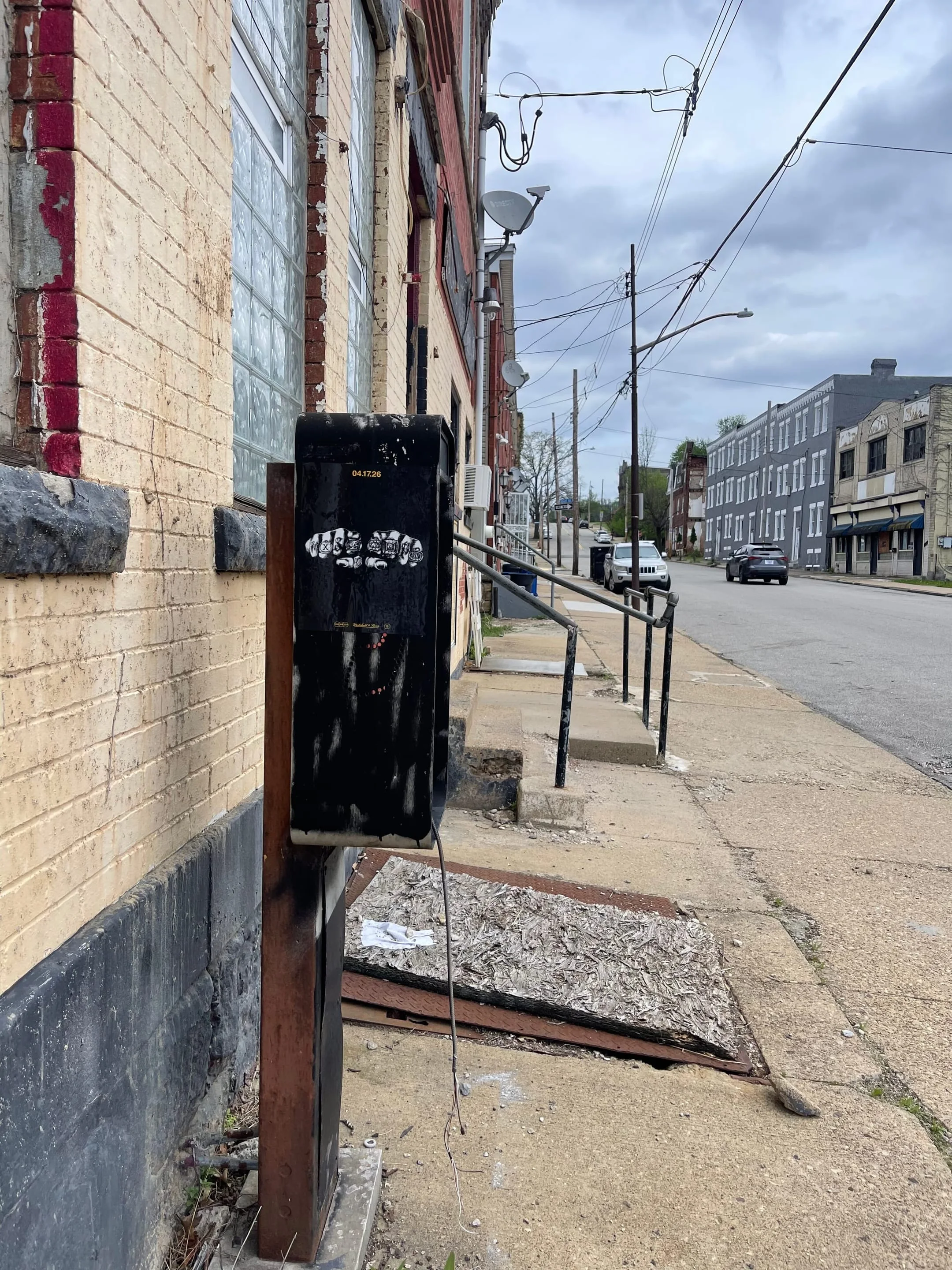 Pole sticker campaign for 'It Starts In Pittsburgh' on city light poles in Pittsburgh, PA by Beyond Street Media
