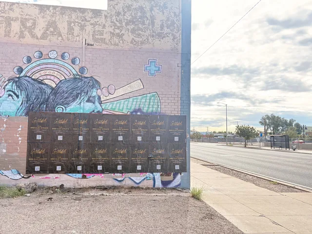 Red Clay Strays wheatpaste show poster in downtown Phoenix by Beyond Street Media (photo 20 of 24).
