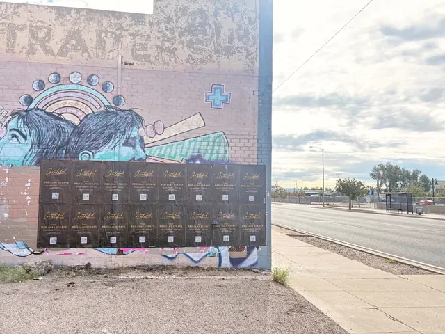 Red Clay Strays wheatpaste show poster in downtown Phoenix by Beyond Street Media (photo 20 of 24).