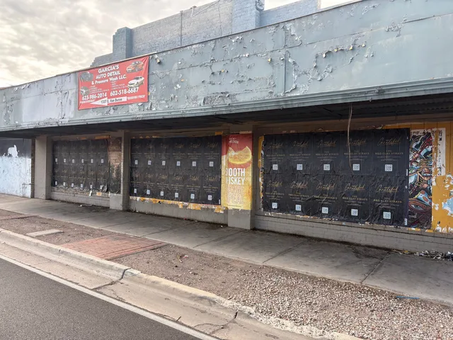 Red Clay Strays wheatpaste show poster in downtown Phoenix by Beyond Street Media (photo 4 of 24).