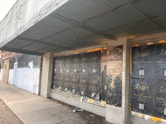 Red Clay Strays wheatpaste show poster in downtown Phoenix by Beyond Street Media (photo 10 of 24).