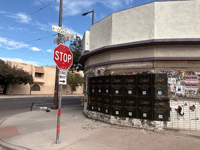 Red Clay Strays wheatpaste show poster in downtown Phoenix by Beyond Street Media (photo 2 of 24).